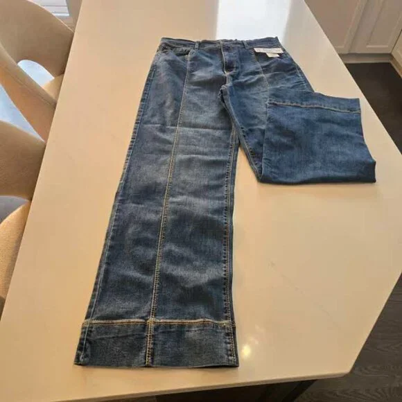 Curve Appeal Curve Creator High Rise Wide Leg Denim Jeans Womens 12/31 NEW - Picture 2 of 5